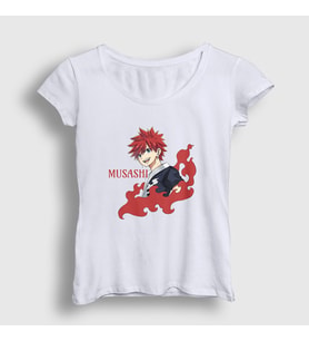 Presmono Kadın Beyaz Musashi Anime Orient T-Shirt 486273tt