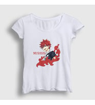 Presmono Kadın Beyaz Musashi Anime Orient T-Shirt 486273tt