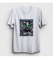 Presmono Unisex Beyaz Sword Tanjiro Kamado Anime Demon Slayer Kimetsu No Yaiba T-Shirt 307708tt (Beyaz)
