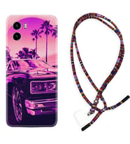 Vivo Y15S Y32 Y33S Y51 Y53S Kılıf Boyun Asklı Rasta Silikon Mor Araba 1711