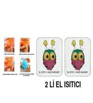 2 ADET ATKILI BAYKUŞ CEP SOBASI,EL ISITICI,SICAK SU TORBASI PVC  10x9,5cm