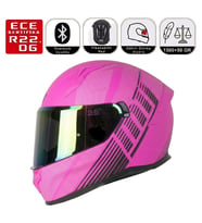 M910 Lady Fuchsıa Motosiklet Kaskı Güneş Vizörlü Full Face Kadın Kask