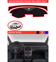 Volkswagen Passat B6 2007-2012 İçin Uygun Torpido Koruma Halısı Siyah Kenar Renk Kırmızı