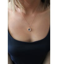 Bella Gloria Nazar Boncuklu Güneş Roz Gümüş Kolye (TGK0379)