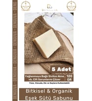 %100 Doğal Güzel Kokulu El Yüz Saç Vücut Cilt Orijinal Bitkisel Eşek Sütü Sabunu 120G - 5 Adet