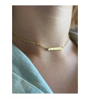 14 K Gold Kaplama 925 Ayar Gümüş Choker El Yapımı Isim Kolye