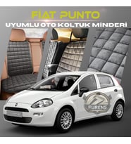 Fiat Punto Antrasit Renk Tay Tüyü Cepli & Terletmez Sırtlı Oto Koltuk Minder Seti - Koltuk Koruma Kılıfı (ÖN & ARKA TAM SET)