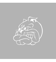 Bulldog Araba Sticker siyah 19x18 CM (Beyaz)