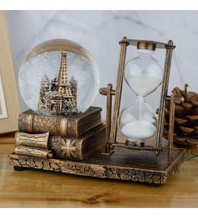 Nostaljik Işıklı Eyfel Ve Big Ben Kar Küresi DÜNYA KALEMLİK