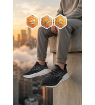 Walkway Bej Fileli Hafif Esnek Hafızalı Taban Erkek Spor Ayakkabı Flexion M