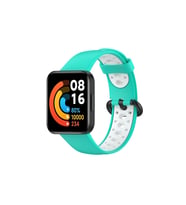 Mey İthalat® Redmi Watch 2 Spor Delikli Kordon - Turkuaz-Beyaz