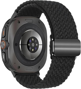 Samsung Galaxy Watch Ultra 47mm ile Uyumlu Örgü Solo Loop Kumaş Kordon Manyetik Tokalı Terleme Yapmayan Nefes Alabilen Hafif Yapılı Bilek Ölçüsüne Göre Ayarlanabilen Elastik Kayış