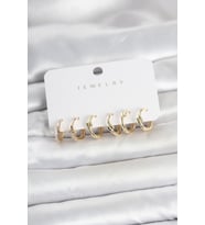 Pirinç Gold Renk Botega Model Kadın Küpe Seti 5886 - HPSBYI8137-8457