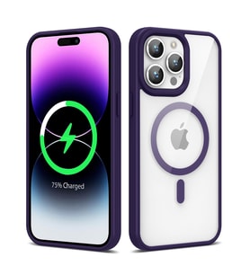 Apple iPhone 14 Pro Kılıf Magsafe Wireless Şarj Özellikli Silikon Zore Ege Kılıf (Mor)