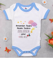BK Kids Kişiye Özel Mavi Bebek Body Zıbın - Model 81