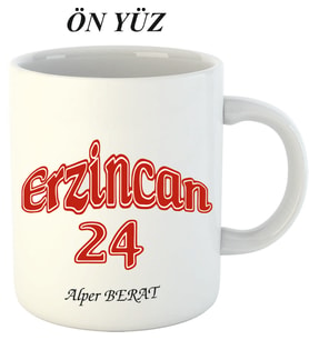 Kişiye Özel Hediyelik Erzincan 24 Kupa Bardak