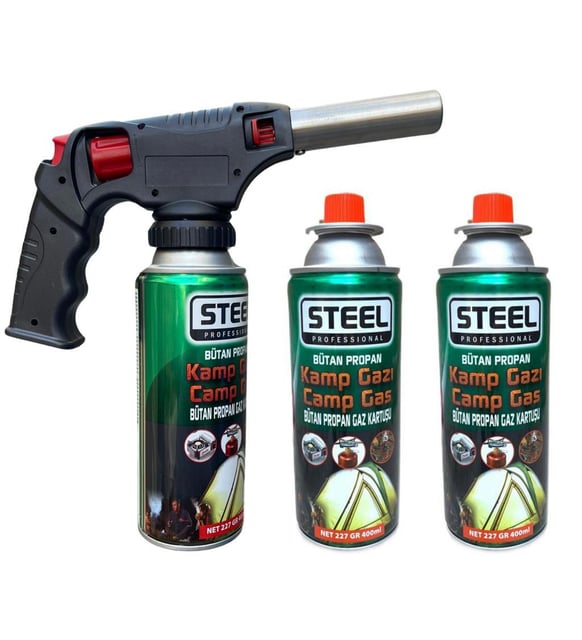 1300 Derece Orijinal Pürmüz Çakmak ST-818 + 3 Adet Steel Kartuş