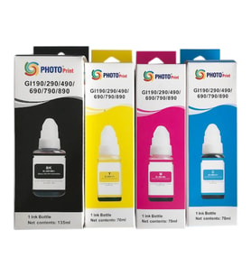 Photo Print®  Canon G1400-G2400-G3400 Yazıcılar İçin Uyumlu Muadil 4 Renk Mürekkep Seti