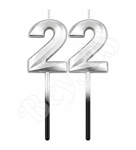22 Rakam Mum Gümüş