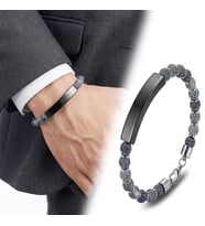 💎 Premium Mat Akik Siyah İsim Yazılabilir Ve Çelik Zincir Bileklik 31832B29D4  -  23 cm