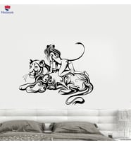 Duvar Sticker Çıplak Seksi Kız Kadın Kedi Aslan Hayvan Soyutlama Desenleri Yatak Odası Sticker Benzersiz Hediyelik