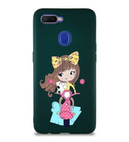 Oppo A12 Soft Premier Kapak Vespagirl Tasarımlı Silikon Kılıf - Yeşil (Şeffaf)