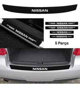 Nissan İçin Uyumlu Aksesuar Oto Bağaj Ve Kapı Eşiği Sticker Set Karbon