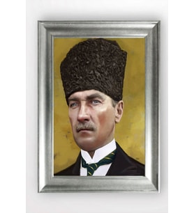 Gümüş Çerçeveli Atatürk Tablo cv707