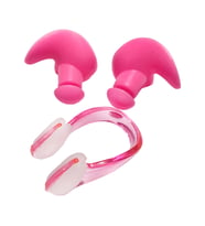 Yumuşak su geçirmez Silikon kulak tıkacı/burun mandalı (Pembe)