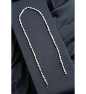 Hematit Doğal Taş Mat Benekli Beyaz Dikdörtgen Kesim 3x5mm Dizi [AA]