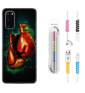 Samsung A02S A03S A10 A12 A13 A21S A22 Kılıf Kablo Koruma Spiral Silikon Boks Eldiveni 1763