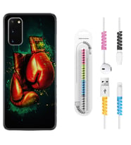 Samsung A02S A03S A10 A12 A13 A21S A22 Kılıf Kablo Koruma Spiral Silikon Boks Eldiveni 1763