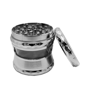 63 mm. Silver Pencereli Tütün Baharat Herbal Öğütücüsü Parçalayıcı rc80slv
