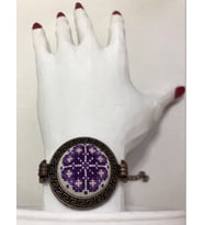 Kanaviçe İşleme Bileklik (Mor-Pembe)