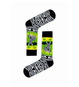 Zebra Desenli Renkli Çorap