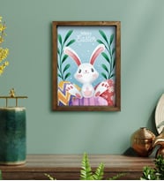 BK Gift Paskalya Bayramı Doğal Masif Ahşap Çerçeveli Tablo 30x40cm-2