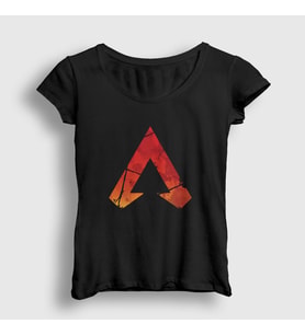 Presmono Kadın Siyah Logo V2 Apex Legends T-Shirt 232113tt