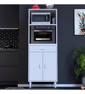 Modilayn OSLO 60x162,4x48 cm 1 Çekmece, 2 Kapaklı. Mutfağınıza Yer Açan Fırın / Mikrodalga Dolabı.