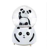 Panda Dönen Işıklı Müzikli Püskürtmeli Büyük Boy Kar Küresi