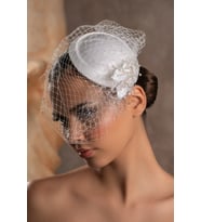 Nikah Aksesuar,nikah Kepi Vualet,nikah Şapkası,nikah Kep,gelin Şapkası,vualet, Tüllü Gelin Tokalı (Beyaz)