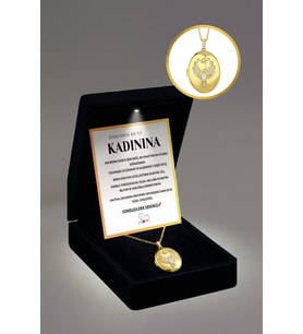 14 Şubat Sevgililer Günü Hediyesi"Dünyanın En İyi Kadınına" Alya Anka Kuşu Çelik Kolye  Işıklı Kutu (Gold)