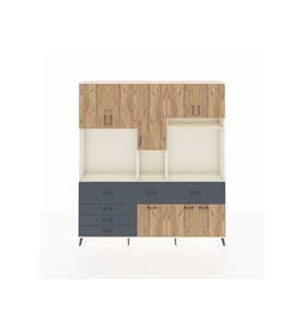 Arges Dolap 10 Raflı 6 Çekmeceli 8 Kapaklı 220x30x243 Aytaşı-Çam/Antrasit
