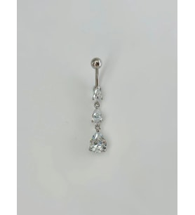 Su Detaylı Sallantılı Göbek Piercing - Pg0062