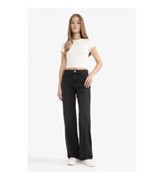 Defacto Straight Wide Siyah Kadın Jean Pantolon F2952AX/NM40