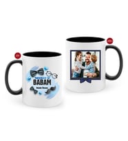 BK Gift Kişiye Özel Babalar Günü Hediyesi Fotoğraflı Siyah Beyaz Kupa Bardak-92