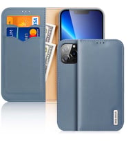 Dux Ducis iPhone 13 Pro Kılıf Mıknatıslı Cüzdanlı Deri Kılıf Hivo Series MAVİ