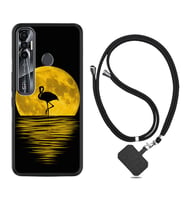 Tecno Spark 6 6 Go 8C 8 Pro 7 7 Pro Kılıf Boyun Askılı Silikon Ay ve Flamingo 1775