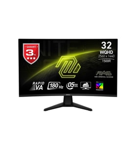 MSI 31.5" RAPID VA MAG 32CQ6F 1MS 180HZ HDMI-DP Kavisli Gaming Monitör 2560x1440