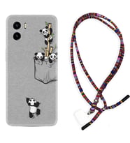 Vivo Y15S Y32 Y33S Y51 Y53S Kılıf Boyun Asklı Rasta Silikon Pandalar 1798