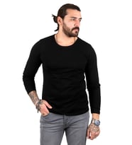 DeepSEA Erkek  Uzun Kollu Sıfır Yaka Sweat 2300423 (Siyah)